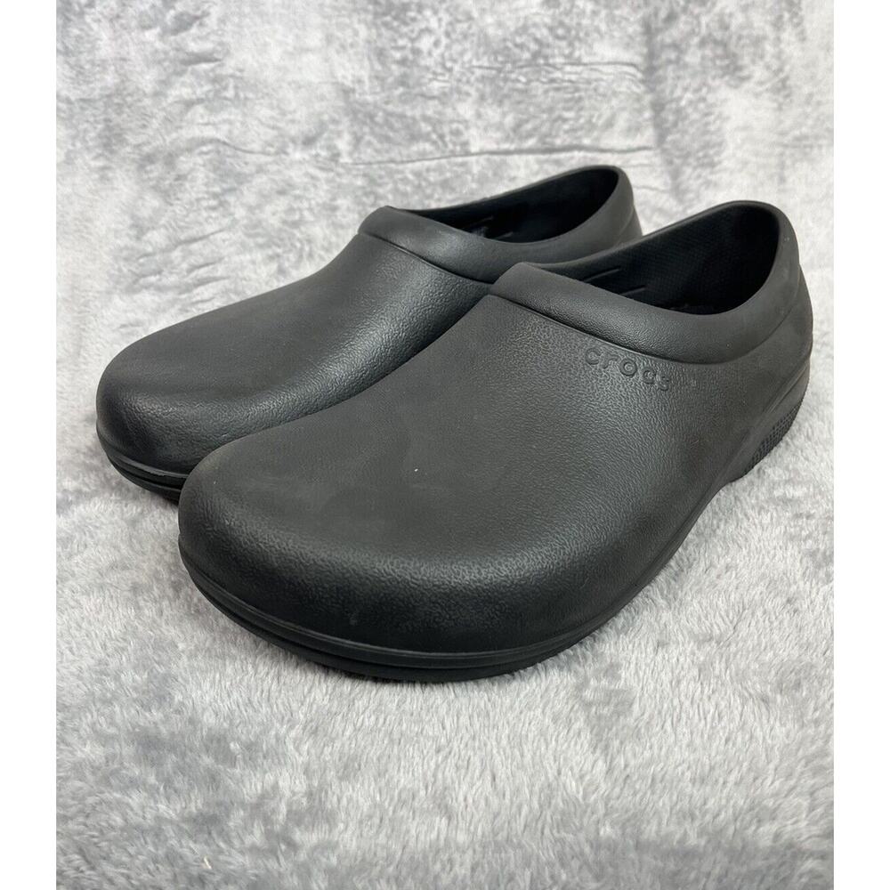 Crocs Black Slip Resistant Around the Clock Comfort Shoes Work Slip On M8 W10